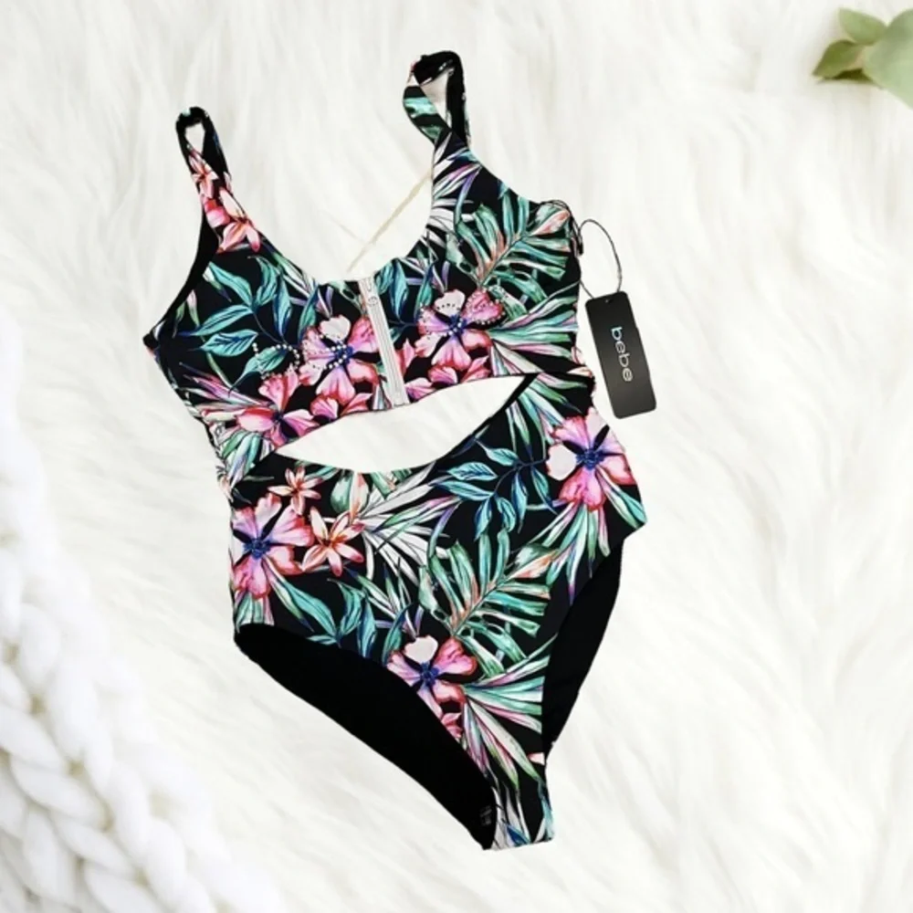 Bebe Tropical One-Piece Swimsuit